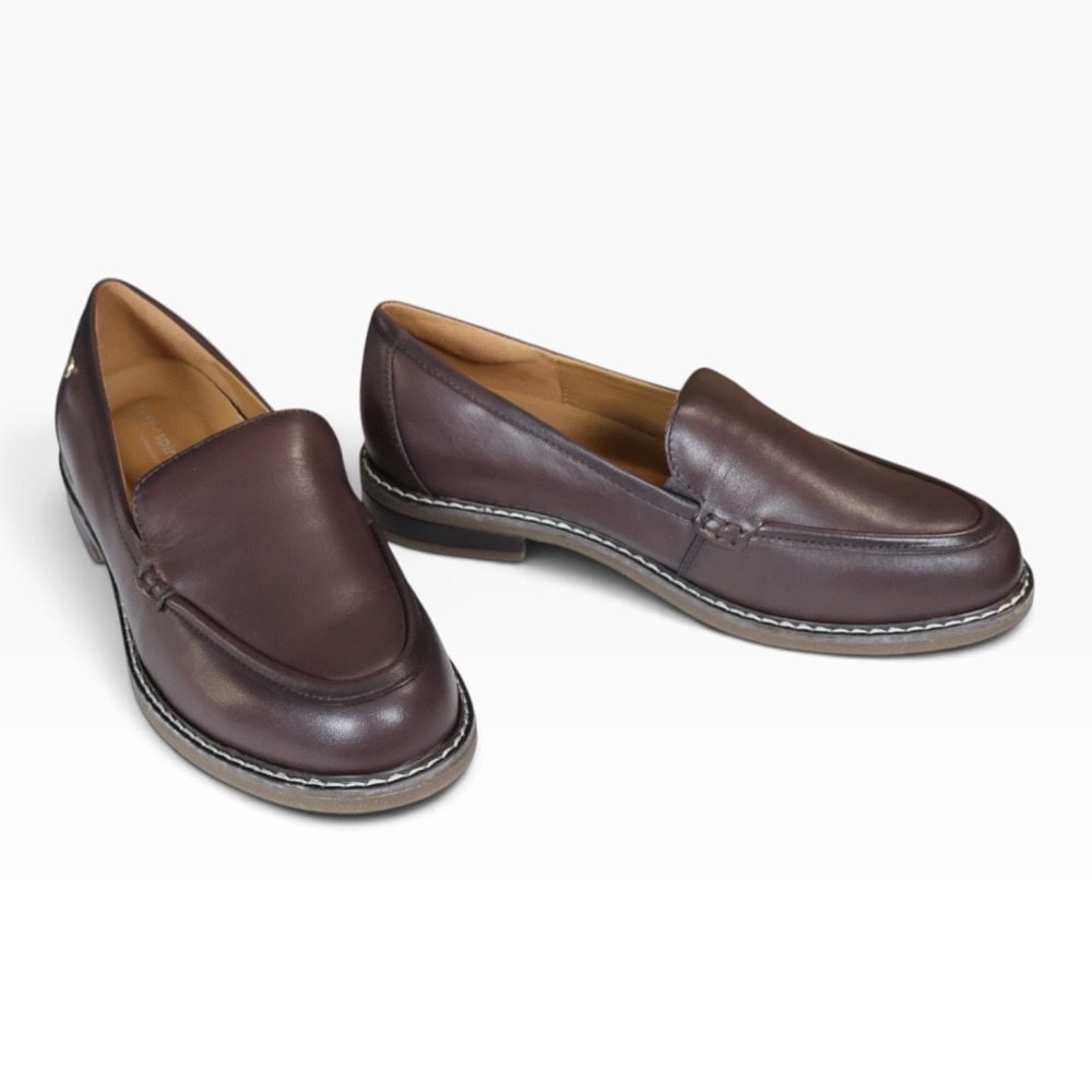 Dark Brown Leather Loafers Slip On Wide Width Easy Spirit Jaylin Comfort New 9W